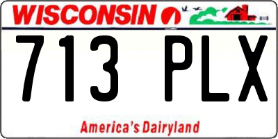 WI license plate 713PLX