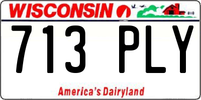 WI license plate 713PLY
