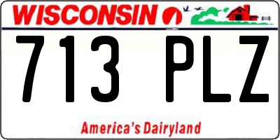 WI license plate 713PLZ