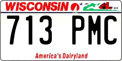 WI license plate 713PMC
