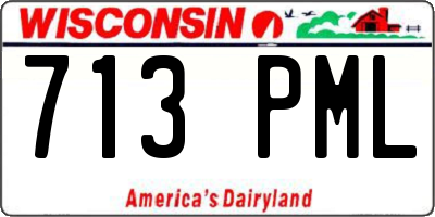 WI license plate 713PML
