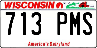 WI license plate 713PMS