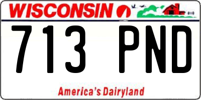 WI license plate 713PND