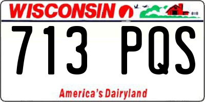 WI license plate 713PQS