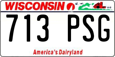 WI license plate 713PSG