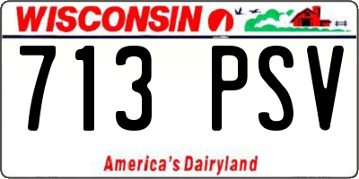 WI license plate 713PSV