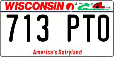 WI license plate 713PTO