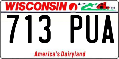 WI license plate 713PUA