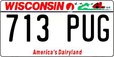 WI license plate 713PUG