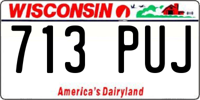 WI license plate 713PUJ