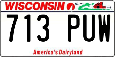 WI license plate 713PUW