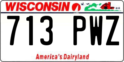 WI license plate 713PWZ