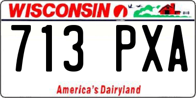 WI license plate 713PXA