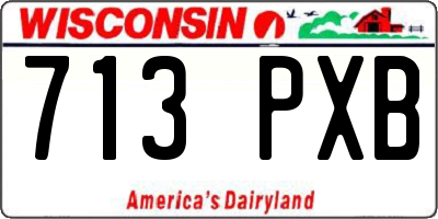WI license plate 713PXB