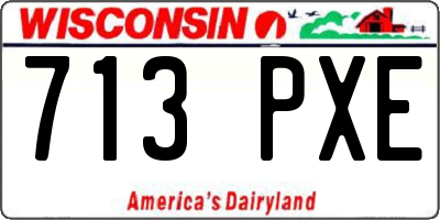WI license plate 713PXE