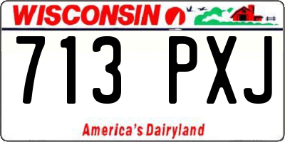 WI license plate 713PXJ