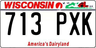 WI license plate 713PXK