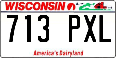 WI license plate 713PXL