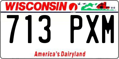 WI license plate 713PXM