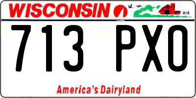 WI license plate 713PXO