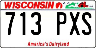 WI license plate 713PXS