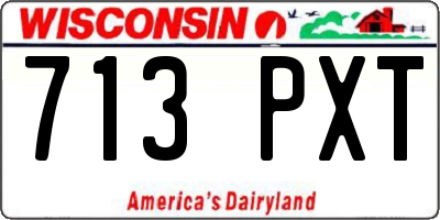 WI license plate 713PXT