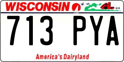 WI license plate 713PYA