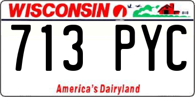 WI license plate 713PYC
