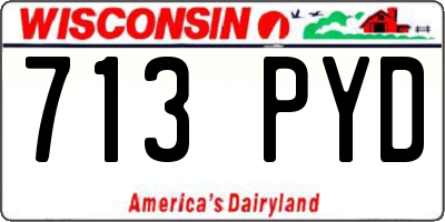 WI license plate 713PYD