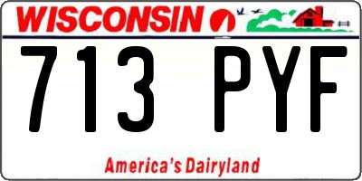 WI license plate 713PYF