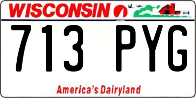 WI license plate 713PYG