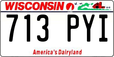 WI license plate 713PYI