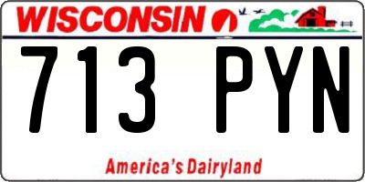 WI license plate 713PYN