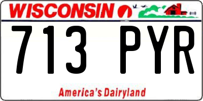 WI license plate 713PYR