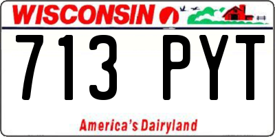 WI license plate 713PYT