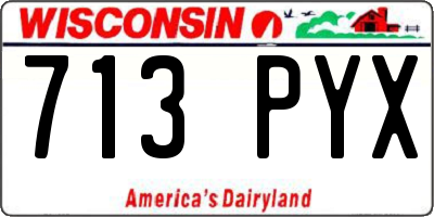 WI license plate 713PYX
