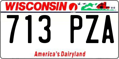 WI license plate 713PZA