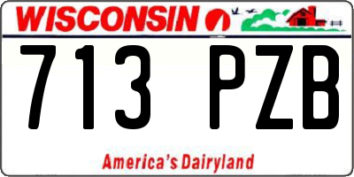 WI license plate 713PZB