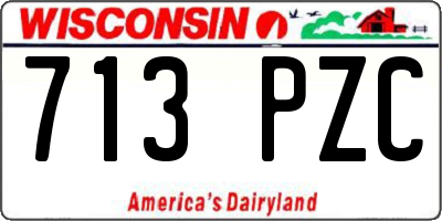 WI license plate 713PZC