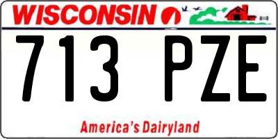 WI license plate 713PZE