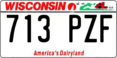 WI license plate 713PZF