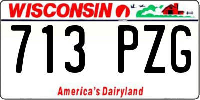 WI license plate 713PZG