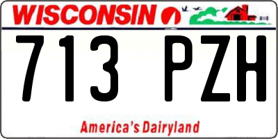 WI license plate 713PZH