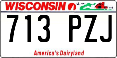 WI license plate 713PZJ