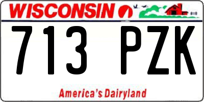 WI license plate 713PZK