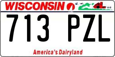 WI license plate 713PZL