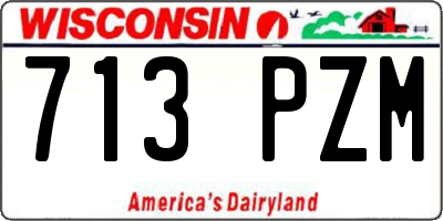 WI license plate 713PZM