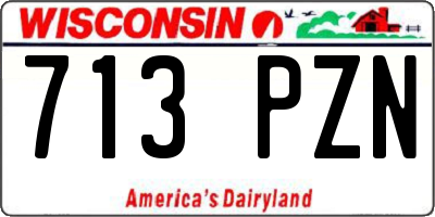 WI license plate 713PZN
