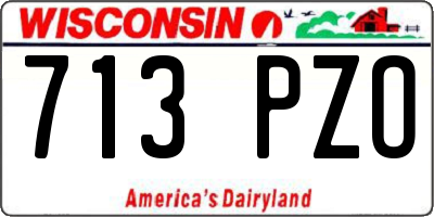 WI license plate 713PZO