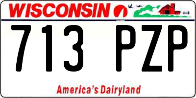 WI license plate 713PZP